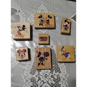 Vintage Disney Rubber Stamps Set Mickey Minnie Mouse Donald Duck All Night Media